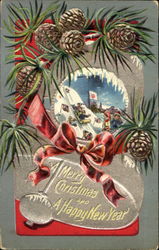 A Merry Christmas And A Happy New Year Postcard