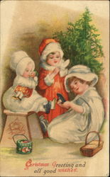 Christmas Greeting And All Good Wishes Postcard