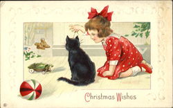 Girl Cat Toys Postcard