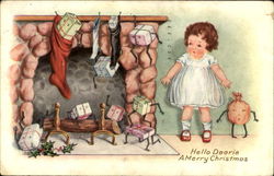 Hello Dearie A Merry Christmas Postcard