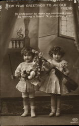 New Year Greetings To An Old Friend Postcard