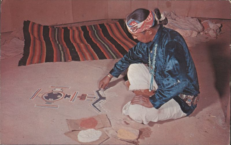 Navajo Sand Painter Native Americana