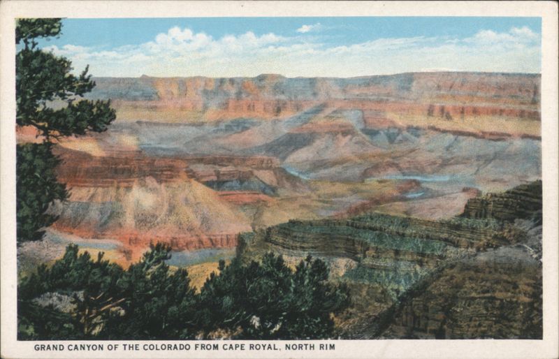Grand Canyon of the Colorado from Cape Royal, North Rim Grand Canyon National Park Arizona