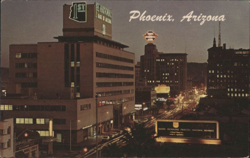 Looking South on North Central Avenue at Night Phoenix Arizona