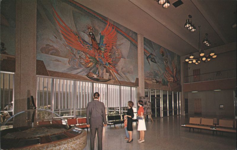 Sky Harbor Airport Lobby Murals Phoenix Arizona Paul Coze, Bob Petley
