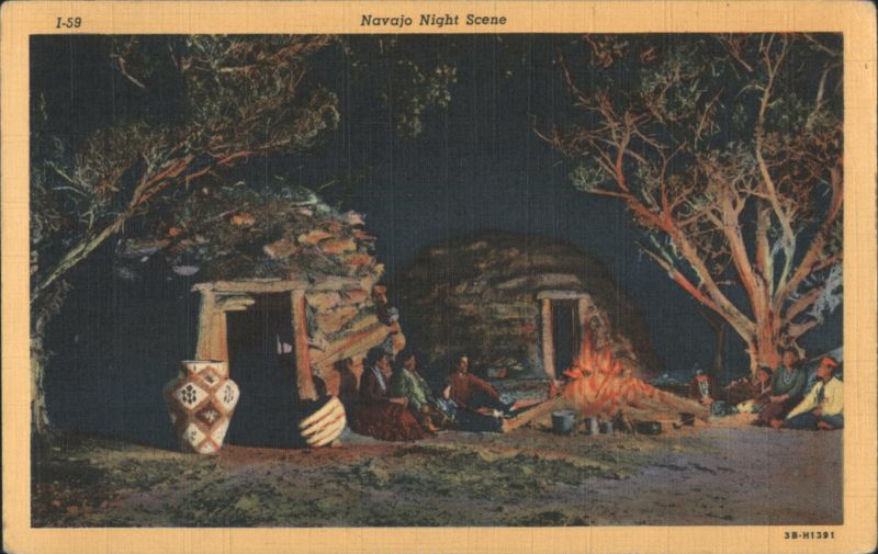 Navajo Night Scene Native Americana