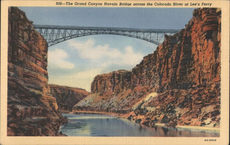 The Grand Canyon Navajo Bridge across the Colorado River at Lee's Ferry
