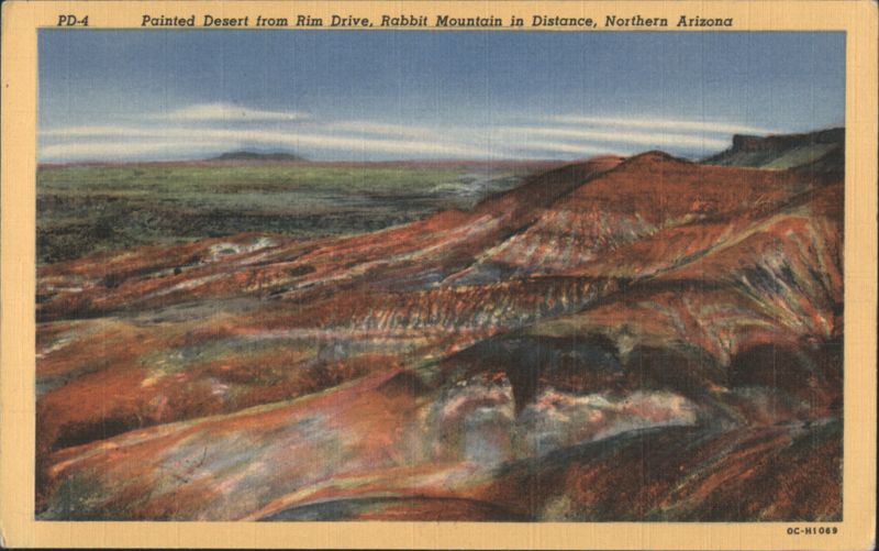 Painted Desert from Rim Drive, Rabbit Mountain in Distance, Northern Arizona