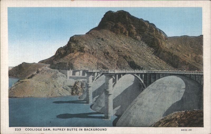 Coolidge Dam, Rupkey Butte in Background Artist Signed