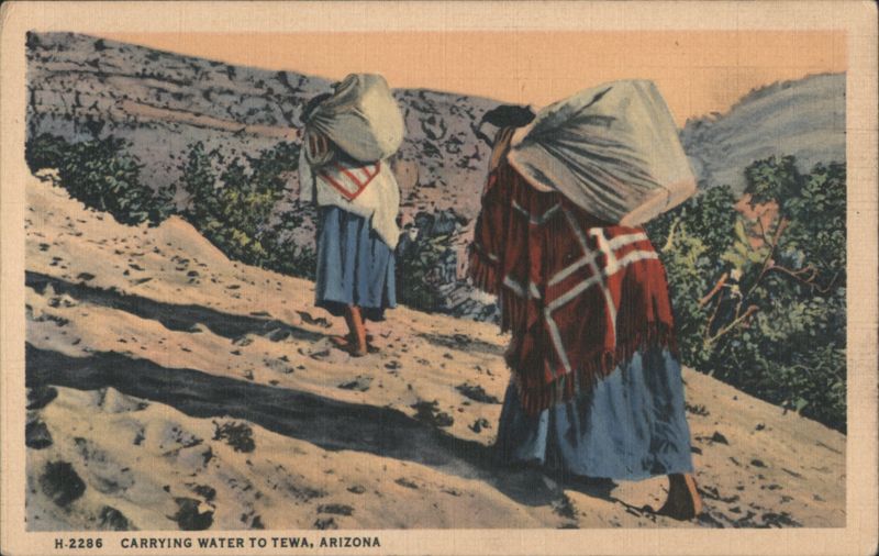 Carrying Water to Tewa, Arizona Native Americana