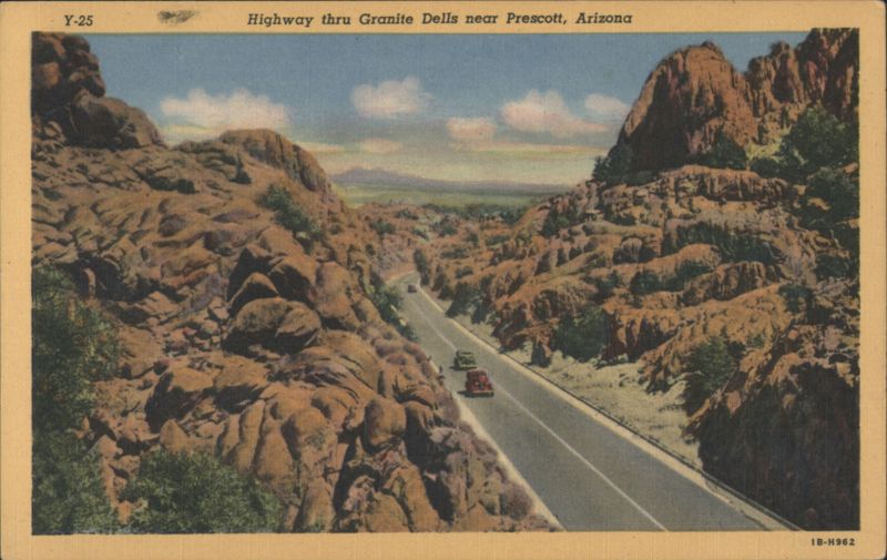 Highway thru Granite Dells near Prescott, Arizona