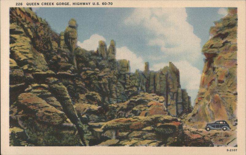 Queen Creek Gorge, Highway U.S. 60-70 Geology, Rocks & Minerals