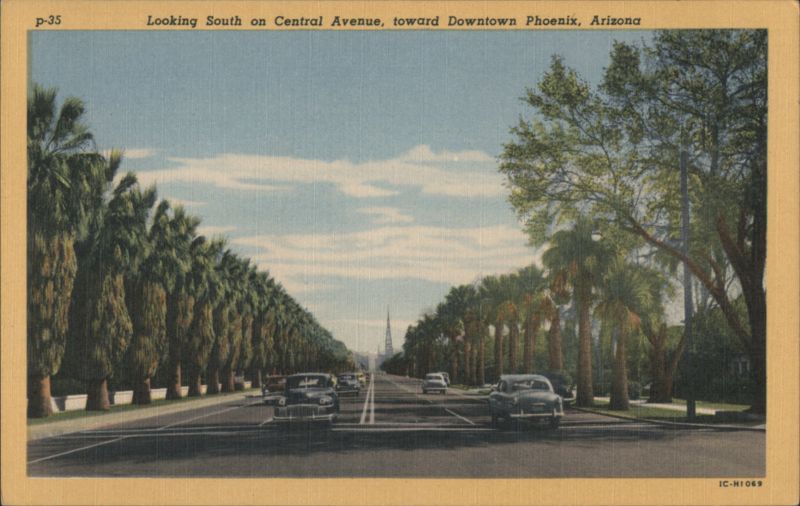 Looking South on Central Avenue, toward Downtown Phoenix Arizona