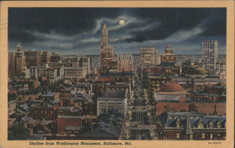 Skyline from Washington Monument, Baltimore Maryland