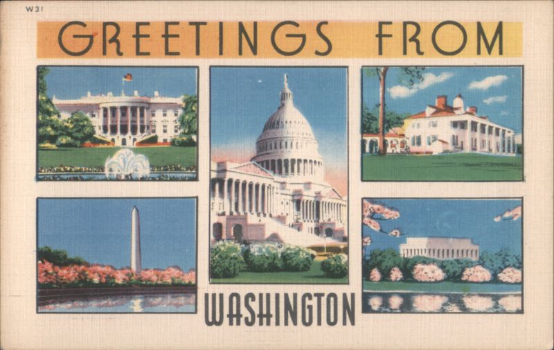 Greetings From Washington District of Columbia Washington DC