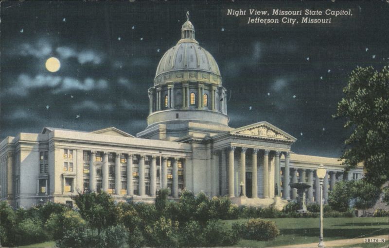 Night View, Missouri State Capitol Jefferson City