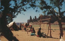 Navajo Indian Rug Weavers Postcard