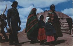 Navajo Family Ready to Go to the Trading Post Postcard