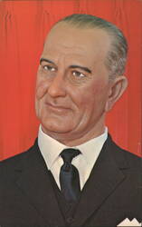 Lyndon B. Johnson Wax Figure Postcard