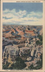 Looking Across from El Tovar Hotel, Grand Canyon National Park Postcard