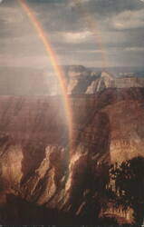 Rainbow at North Rim, Grand Canyon, Arizona Postcard