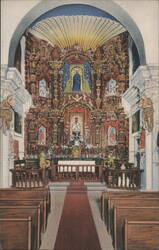 Interior of Old Mission San Xavier Del Bac, Tucson, Arizona Postcard