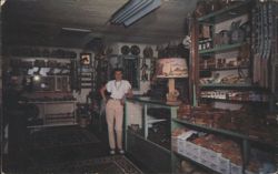 Interior View of Indian Shop, Home on the Range Motel Postcard