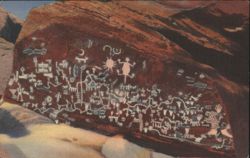 Newspaper Rock, Petrified Forest, Arizona Postcard