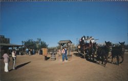 Rawhide Stage Leaving Town Postcard