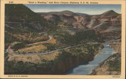 Road a Winding, Salt River Canyon, Highway U. S. 60 Postcard