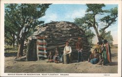 Navajo Hogan on Reservation, Near Flagstaff, Arizona Postcard