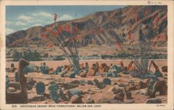 Grotesque Desert Rock Formations - Below Sea Level Postcard