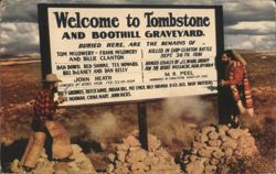 Welcome to Tombstone and Boothill Graveyard Postcard
