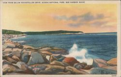 View From Below Rockefeller Drive, Acadia National Park Postcard