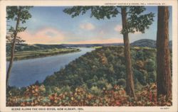 Scene Along the Ohio River, New Albany, Ind. Postcard
