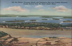 Bar Harbor, Porcupine Islands and Frenchman's Bay from Cadillac Mountain Postcard