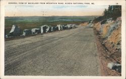 General View of Mainland from Mountain Road, Acadia National Park Postcard