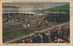 Horses Leaving Paddock, Churchill Downs Postcard