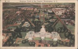 Airplane View of the Capitol, Washington, D. C. Postcard