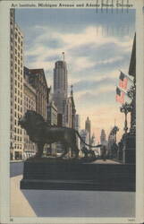 Art Institute, Michigan Avenue and Adams Street, Chicago Postcard