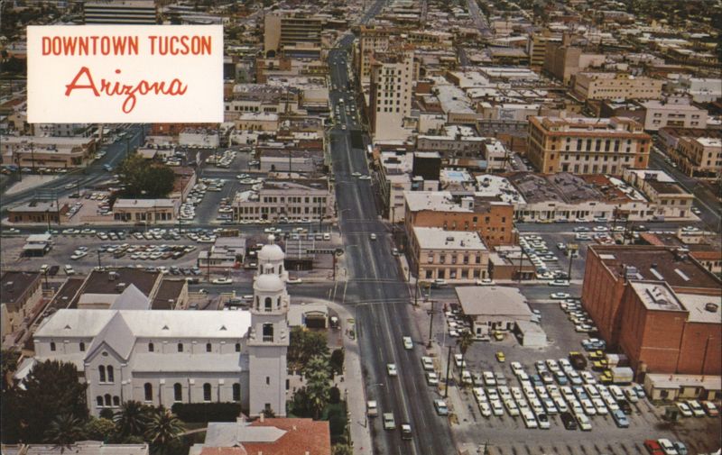 Downtown Tucson, Arizona, Looking North on Stone Avenue