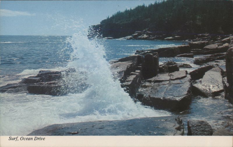 Surf at Otter Cliff, Ocean Drive, Bar Harbor Maine