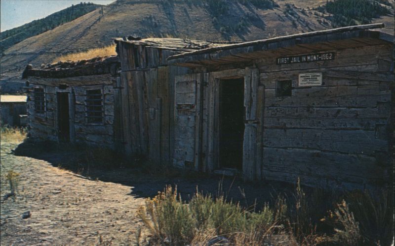 Montana's First Jail, Bannack, 1862 Mr. & Mrs. A. Walkup