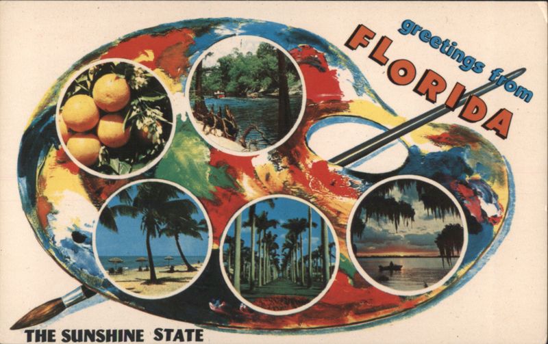 Greetings from Florida, The Sunshine State, Artist Palette