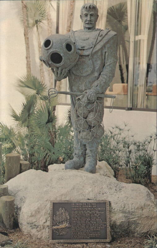 Greek Sponge Diver Statue, Louis Pappas' Restaurant Tarpon Springs Florida