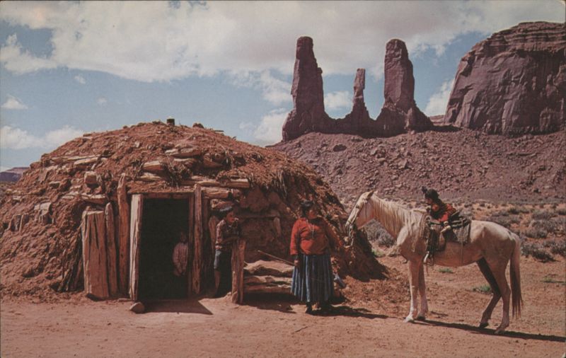 Navajo Indians and Their Hogan Arizona