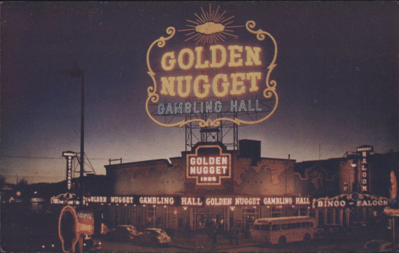 Golden Nugget Gambling Hall, Night View Las Vegas Nevada