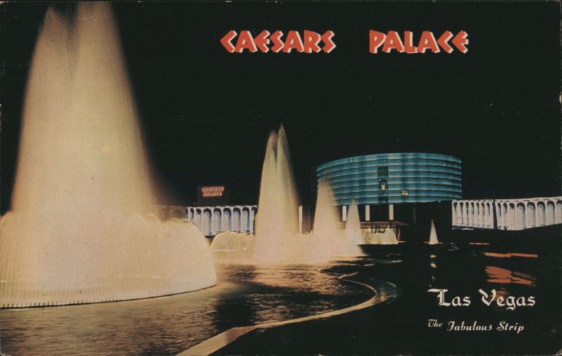 Caesars Palace Fountains at Night, Las Vegas Nevada