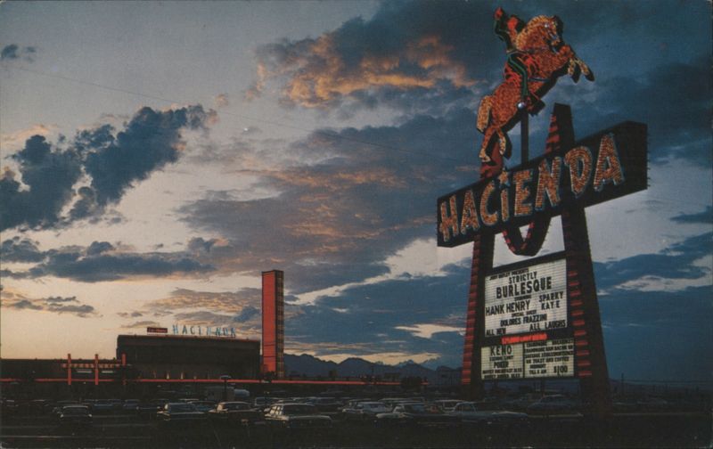 Hacienda Hotel & Casino Sign, Las Vegas Nevada Louis Roberts
