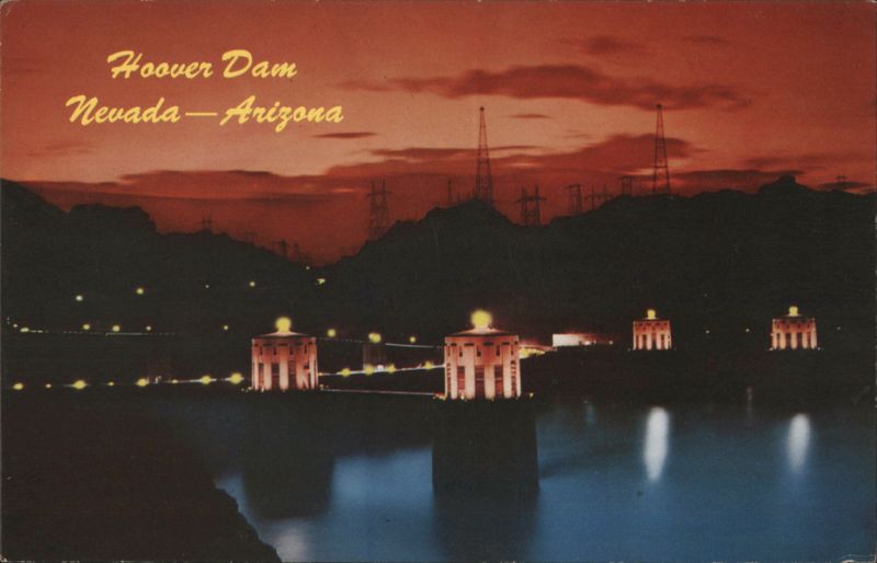Hoover Dam at Night, Nevada-Arizona